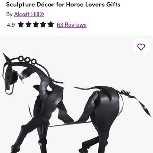 Alcott Hill Sleek Black Horse Sculpture